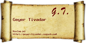 Geyer Tivadar névjegykártya